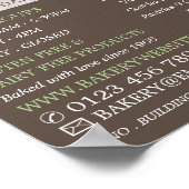 スライスしたパンをボード、ベーカース、ベーカリー店 ポスター (角)