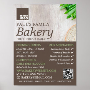 スライスしたパンをボード、ベーカース、ベーカリー店 ポスター