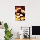 スライスしたパン、小麦粉、米、パスタ違うー ポスター (ホームオフィス)