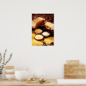 スライスしたパン、小麦粉、米、パスタ違うー ポスター (キッチン)