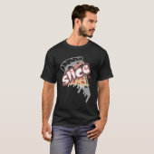 スライスしたピザを食べる Tシャツ (正面フル)