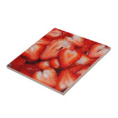 スライスした赤いイチゴのボウル写真 タイル (側面)