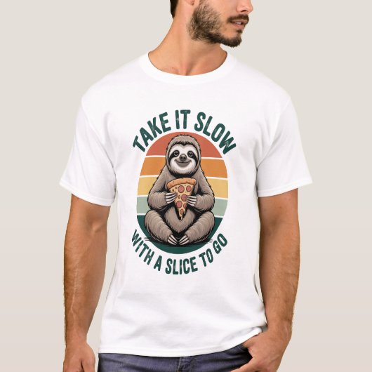 スライスをテイクアウトしてゆっくり楽しんで Tシャツ (正面)