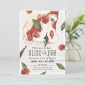 スライスオブおもしろいマルゲリータピザ子供の誕生日 招待状 (スタンド正面)