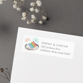 スライスオブラブカップルパーソナライズされたズ差出人住所 ラベル