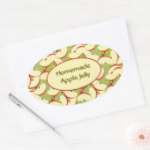 スライスカラフルリンゴ模様自家製ジェリーラベル 楕円形シール (封筒)