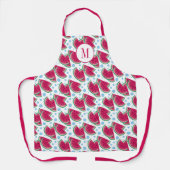 スライススイカ模様モノグラム エプロン (正面)