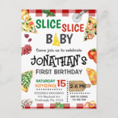 スライススライスベイビーピザパーティー 1歳の誕生日 ポストカード (正面)