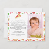 スライススライスベイビー モダン キッズ バースデー ピザパーティー サンキューカード (裏面)