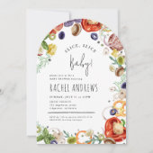 スライススライスベビートレンディーピザパーティーベビーシャワー 招待状 (正面)