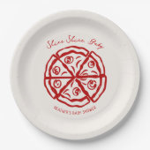 スライススライスベビーピザチャオベビーシャワー ペーパープレート (正面)