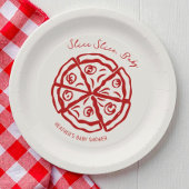 スライススライスベビーピザチャオベビーシャワー ペーパープレート