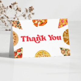 スライススライスベビーピザバースデーパーティー サンキューカード