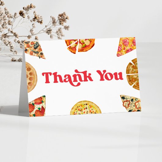 スライススライスベビーピザバースデーパーティー サンキューカード