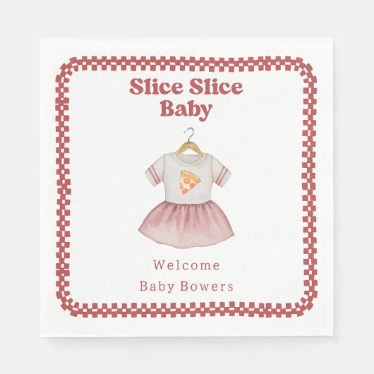 スライススライス赤ちゃんシャワーピザドレス スタンダードランチョンナプキン (正面)