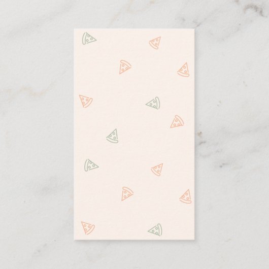 スライスピザタイムおむつラッフルエンクロージャカード エンクロージャーカード (裏面)