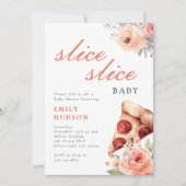 スライスピザ赤ちゃんシャワー 招待状 (正面)