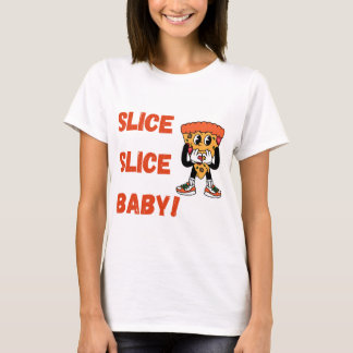 スライスベビーおもしろいピザ女性のTシャツ Tシャツ