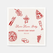 スライスベビーイタリアンピザベビーシャワー スタンダードカクテルナプキン (正面)