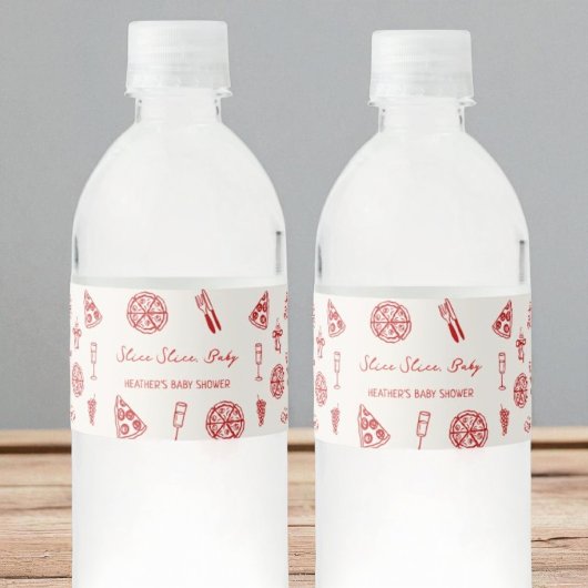 スライスベビーイタリアンピザベビーシャワー ペットボトルラベル