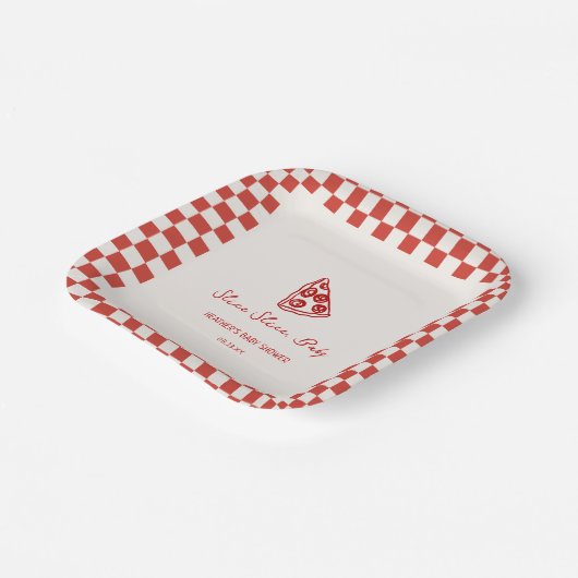 スライスベビーイタリアンピザベビーシャワー ペーパープレート (傾斜あり)