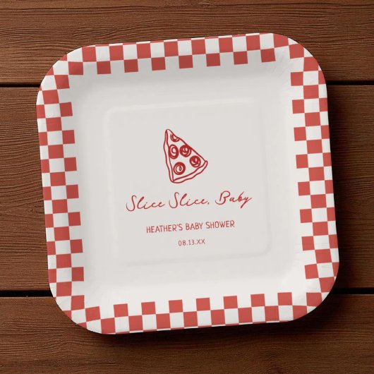 スライスベビーイタリアンピザベビーシャワー ペーパープレート