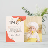 スライスベビースライスピザータイムベビーサンキューカード 招待状 (スタンド正面)