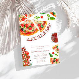 スライスベビートレンディーピザベビーシャワー 招待状