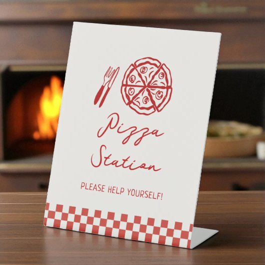 スライスベビーピザステーションサイン 台座サイン