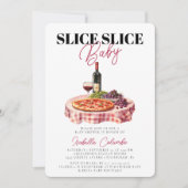 スライスベビーピザパーティーベビーシャワー 招待状 (正面)