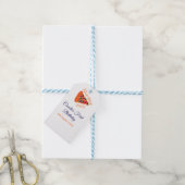 スライスベビーピザブラウンブルー1歳の誕生日 ギフトタグ (より糸付き)