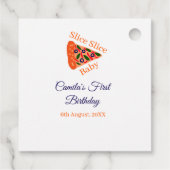 スライスベビーピザブラウンブルー1歳の誕生日 フェイバータグ (裏面)