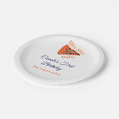 スライスベビーピザブラウンブルー1歳の誕生日 ペーパープレート (アングル)