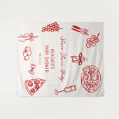 スライスベビーピザベビーシャワーバナー タペストリー (正面(横))