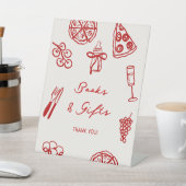 スライスベビーピザベビーシャワーブックとギフト 台座サイン (インサイチュ)