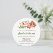 スライスベビーピザベビーシャワー招待状 シーズンカード (スタンド正面)