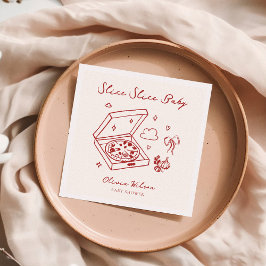 スライスベビーピザベビーシャワー スタンダードカクテルナプキン