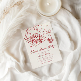 スライスベビーピザベビーシャワー 招待状