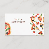 スライスベビーピザ赤ちゃんシャワーブリクエスト エンクロージャーカード (裏面)