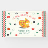 スライスベビーモダンピザ誕生日パーティー 横断幕 (横)