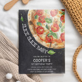 スライスベビーモダンピザ1st誕生日 招待状