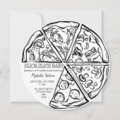 スライスベビーユニーク手描きお洒落 招待状 (正面)