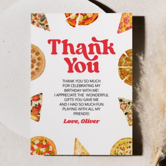 スライスベビー!ピザ誕生日パーティー サンキューカード