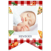 スライスモダンスライスベビーピザフォトマイルストーン バンティングフラッグ (第3の旗)