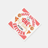 スライスモダンスライスベビーピザ1st誕生日 スタンダードカクテルナプキン (角)