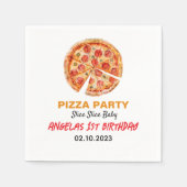 スライスモダンスライスベビーピザ1st誕生日 スタンダードカクテルナプキン (正面)