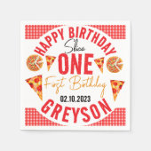 スライスモダンスライスベビーピザ1st誕生日 スタンダードカクテルナプキン (正面)