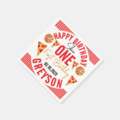 スライスモダンスライスベビーピザ1st誕生日 スタンダードカクテルナプキン (角)