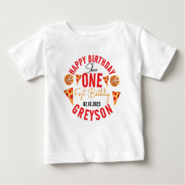 スライスモダンスライスベビーピザ1st誕生日 ベビーTシャツ
