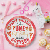 スライスモダンスライスベビーピザ1st誕生日 ペーパープレート (パーティー)